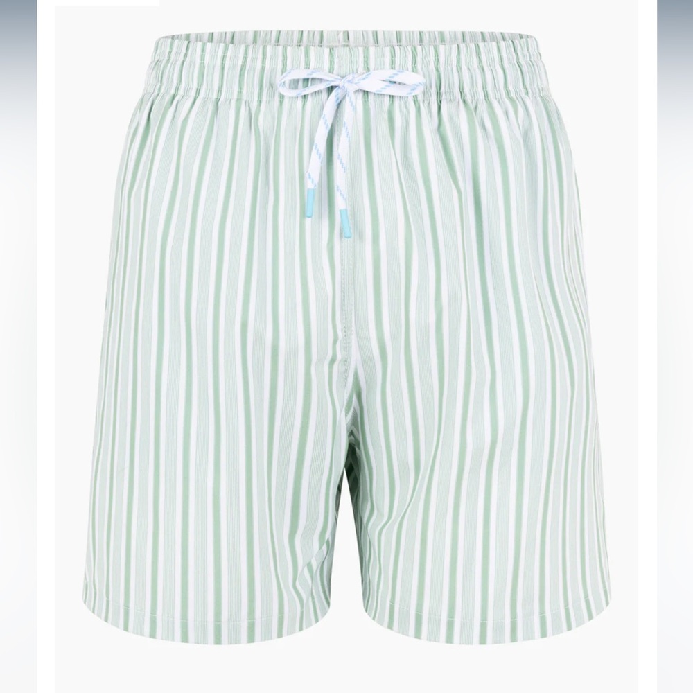 Striped Green and White Shorts